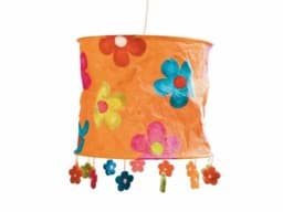 Zeige Details für Lokta Lampenschirm Blumen orange Bild von Lokta Lampenschirm Blumen orange
