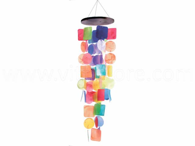 Bild von Muschelwindspiel rund regenbogen