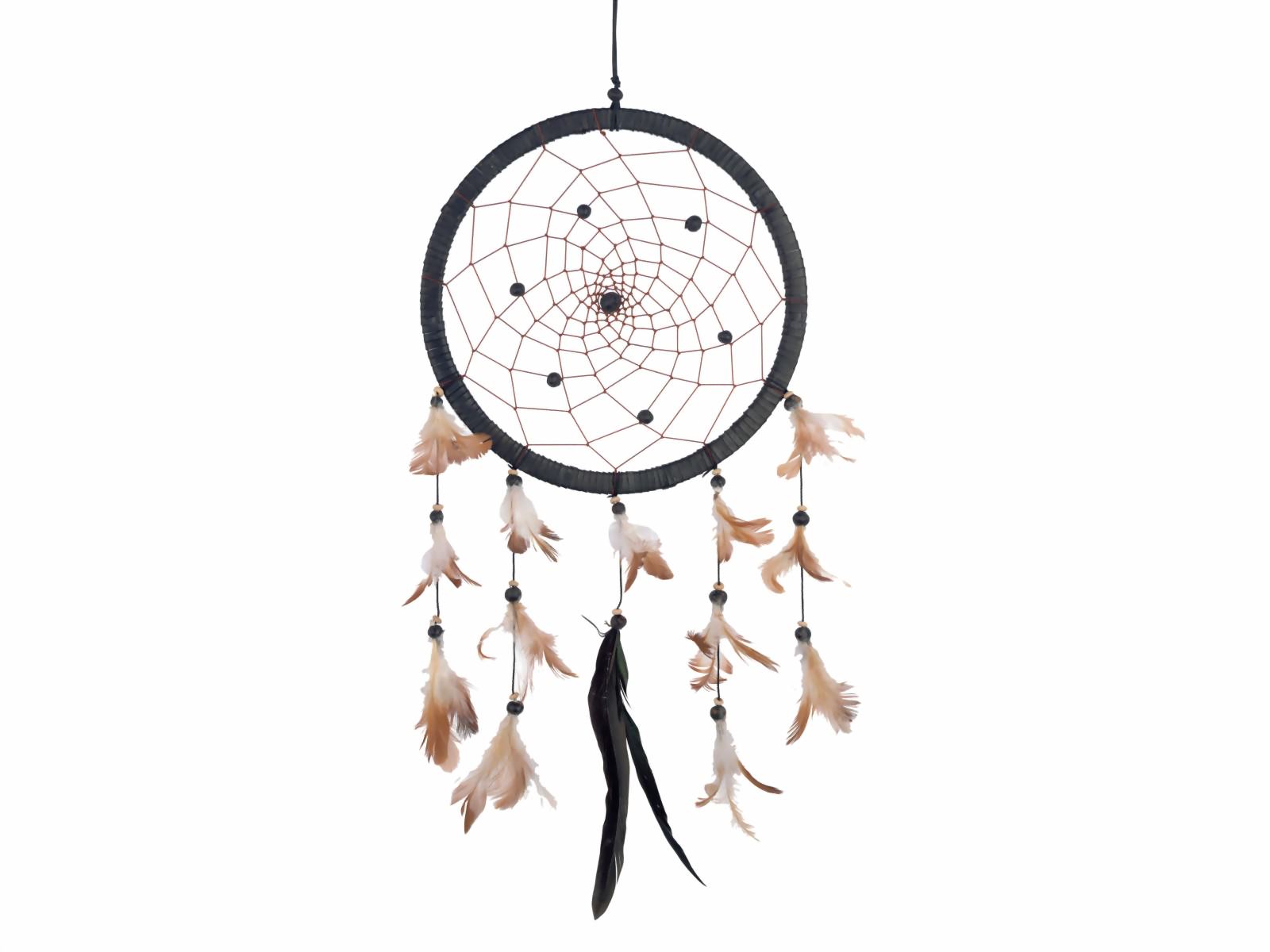 Bild von Dreamcatcher Leder schwarz 22 cm
