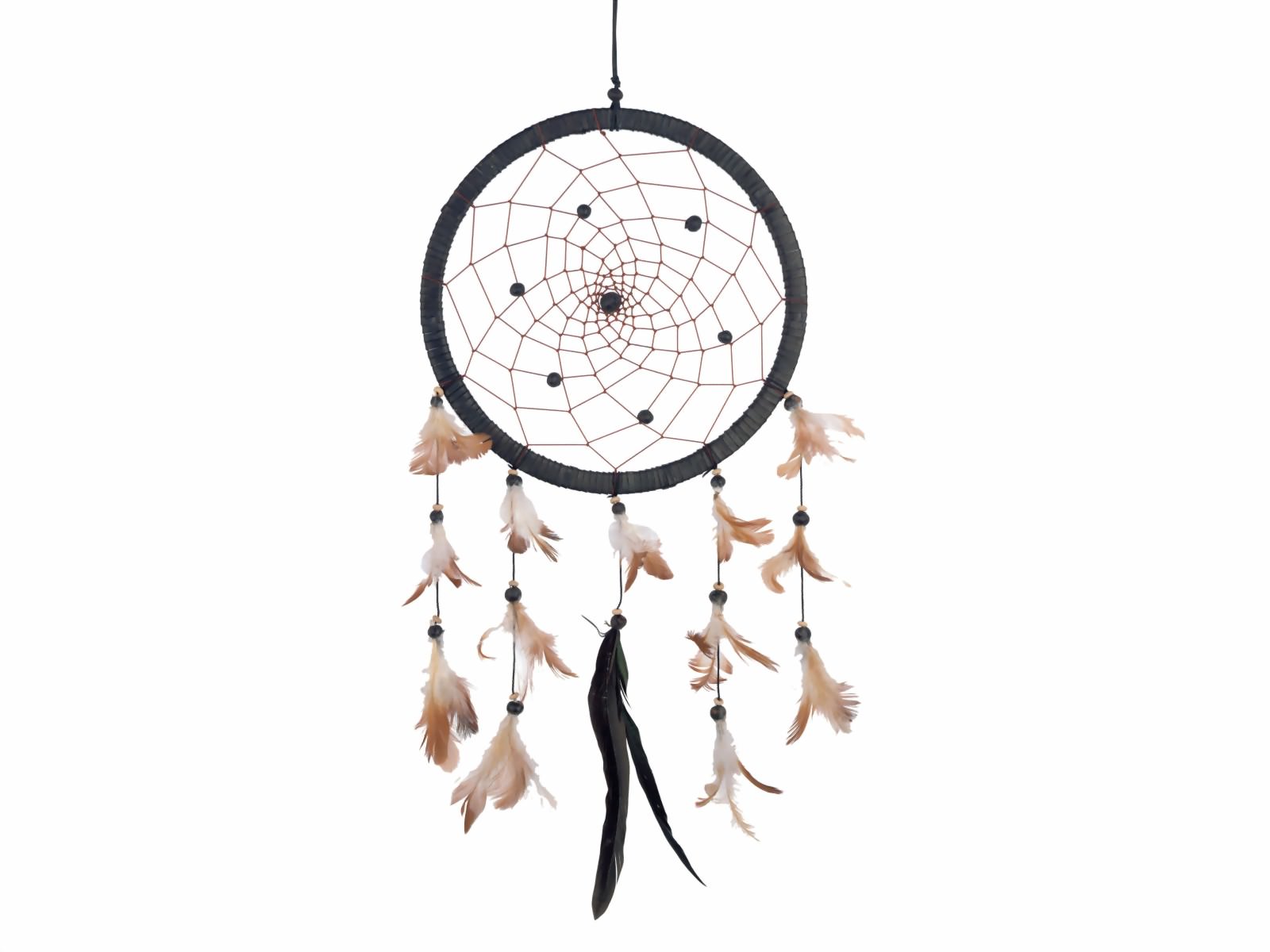Bild von Dreamcatcher Leder schwarz 16 cm